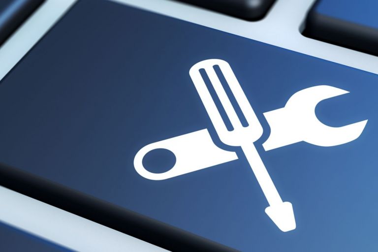 Keyboard with tools-icon - Coworker IT Support - develogment