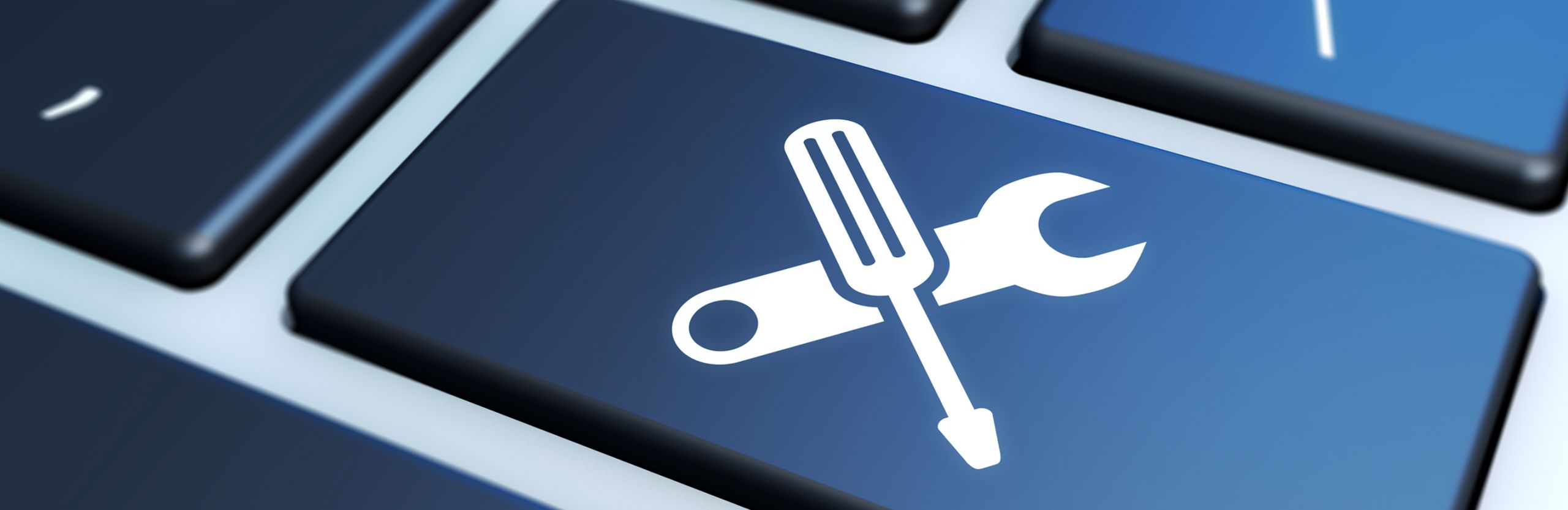 Keyboard with tools-icon - Coworker IT Support - develogment